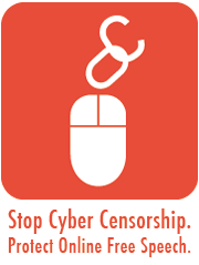 Logo for World Day Against Cyber Censorship. 