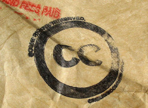 Creative Commons Logo Stamped on Paper