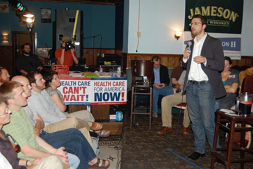 Ezra Klein speaks out for health care in Montana, 2009.